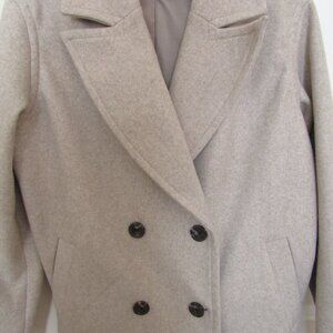 Old Navy Women’s Medium Double Breasted Pea Coat Heather Beige , Medium , EUC